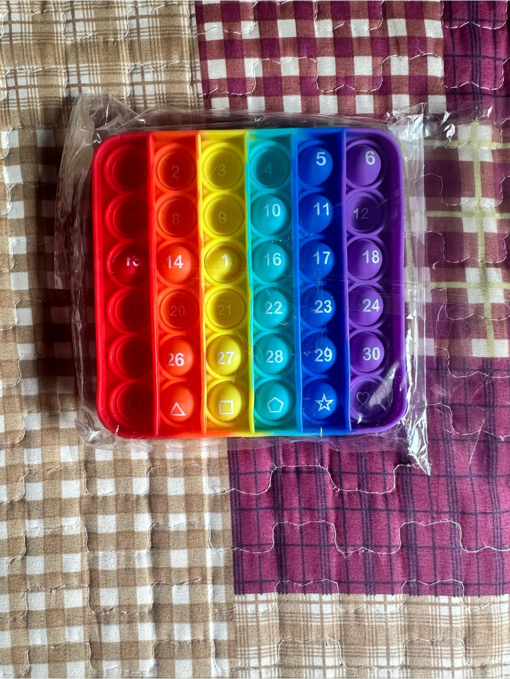 Rainbow Numbered Pop-It Fidget Toy for Kids